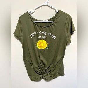 Army Green T-Shirt titled “Self Love”